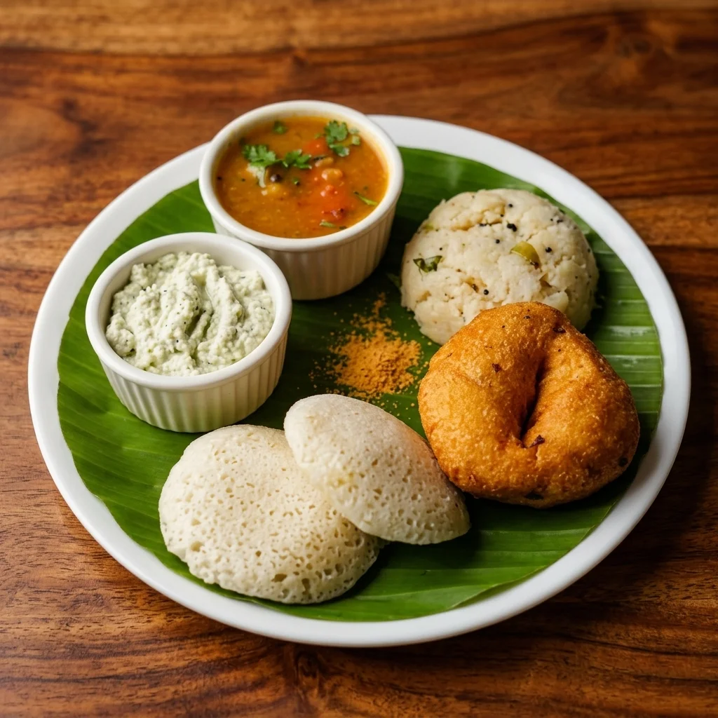 Idli Vada combo — South Indian breakfast at Mother India Calgary